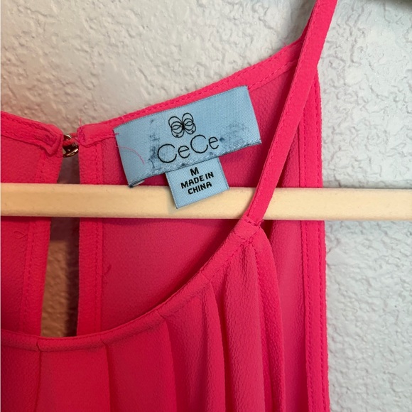 CeCe Vibrant Pink Sleeveless Blouse - Picture 2 of 4